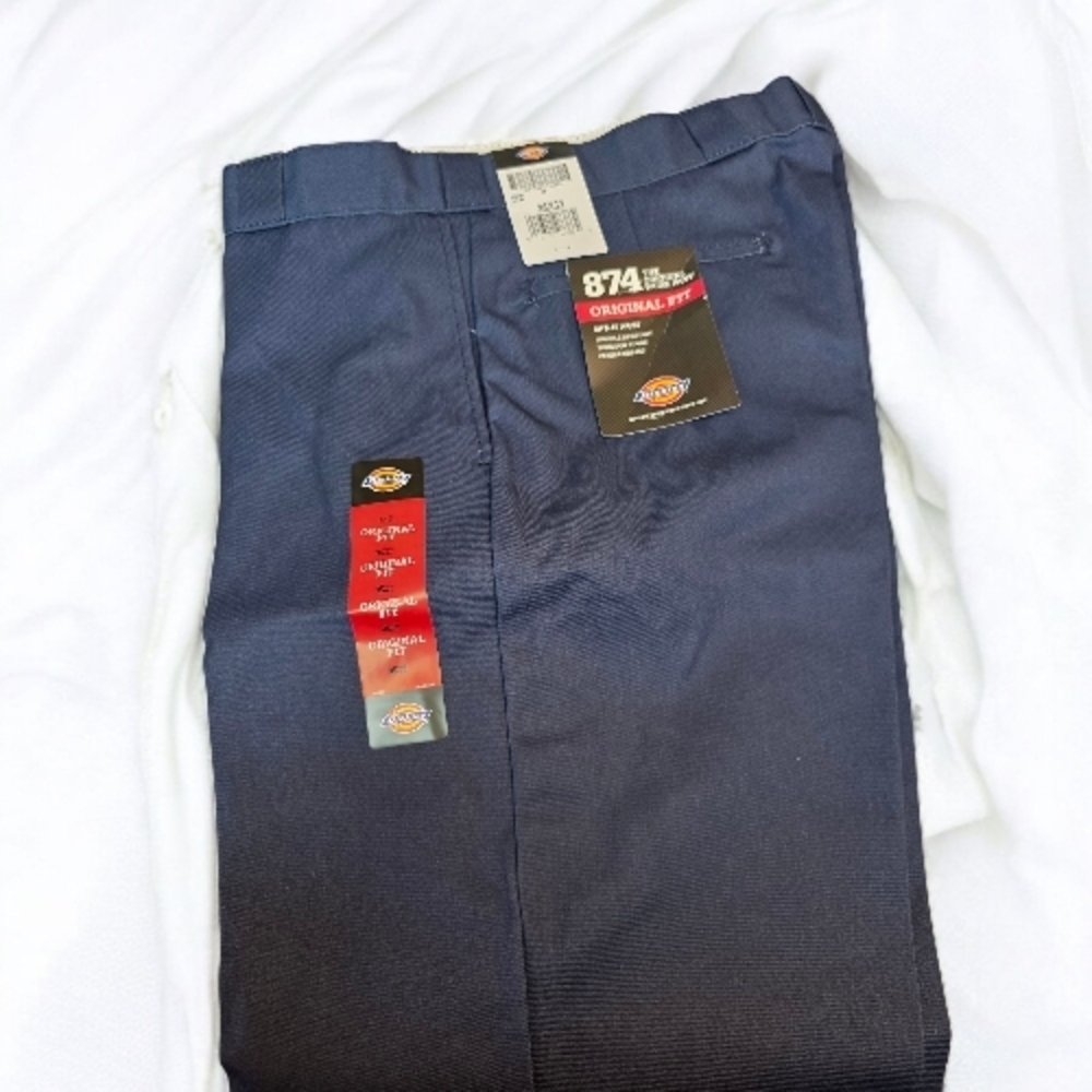 NWT Dickies 874 Original Fit Men's Work Pants 36x32 Dark Navy Blue - Picture 2 of 3